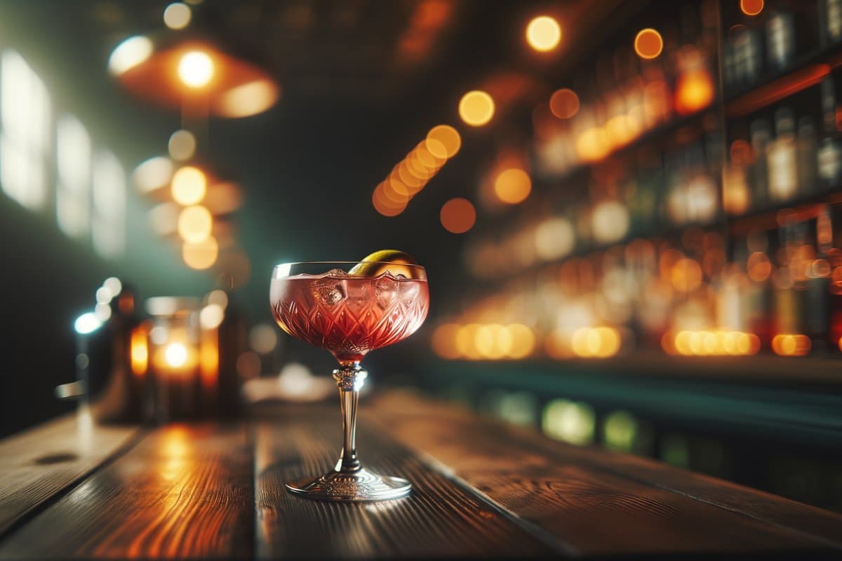 Martinez cocktail - gin-based served in Cocktail glass