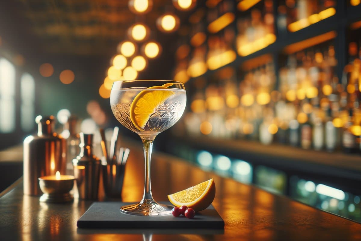 Vesper cocktail - gin-based served in Cocktail glass