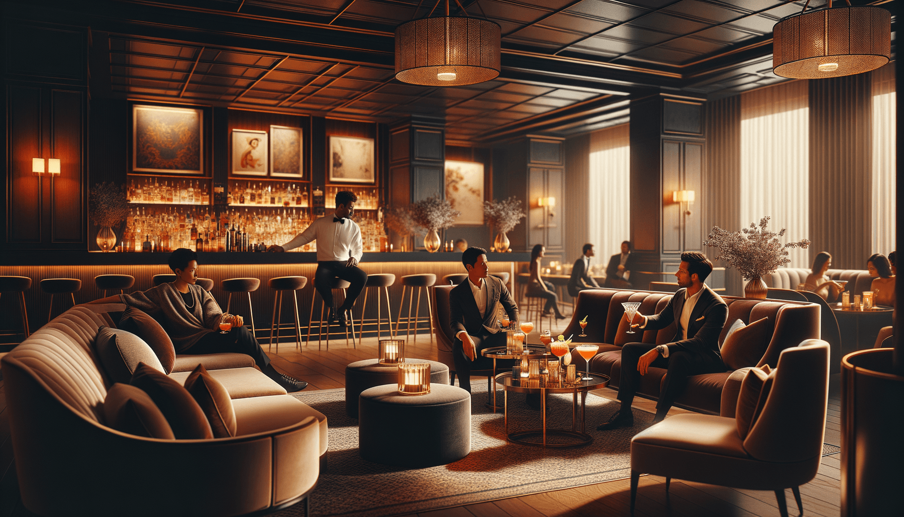 Lounge interior - Upscale lounges with sophisticated cocktails