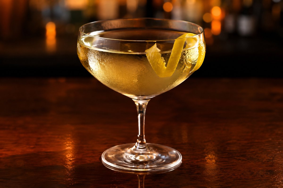 Between the Sheets cocktail - brandy-based served in a glass with garnish