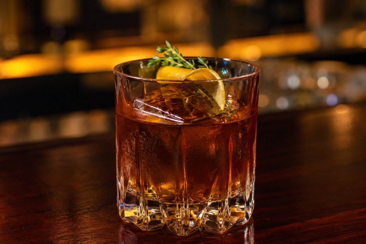 Bobby Burns cocktail - whiskey-based served in a glass with garnish