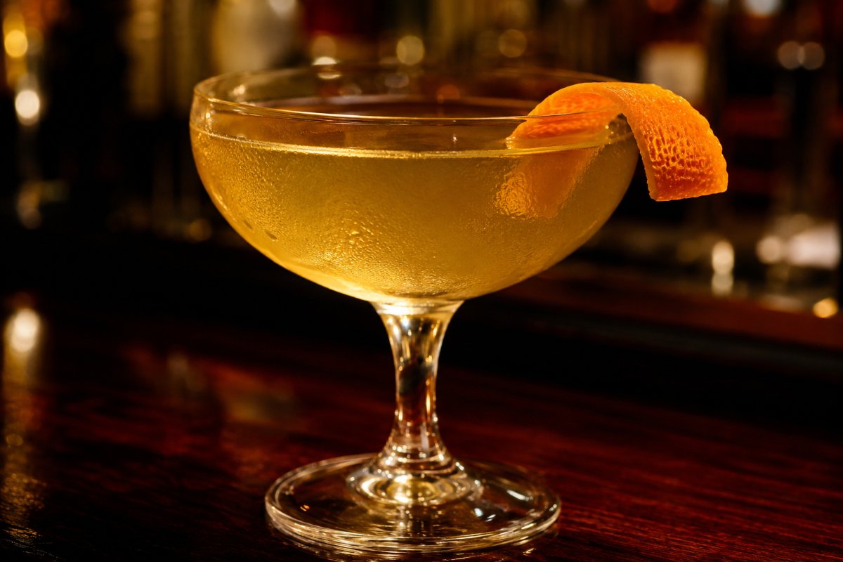 Chrysanthemum cocktail - other-based served in a glass with garnish