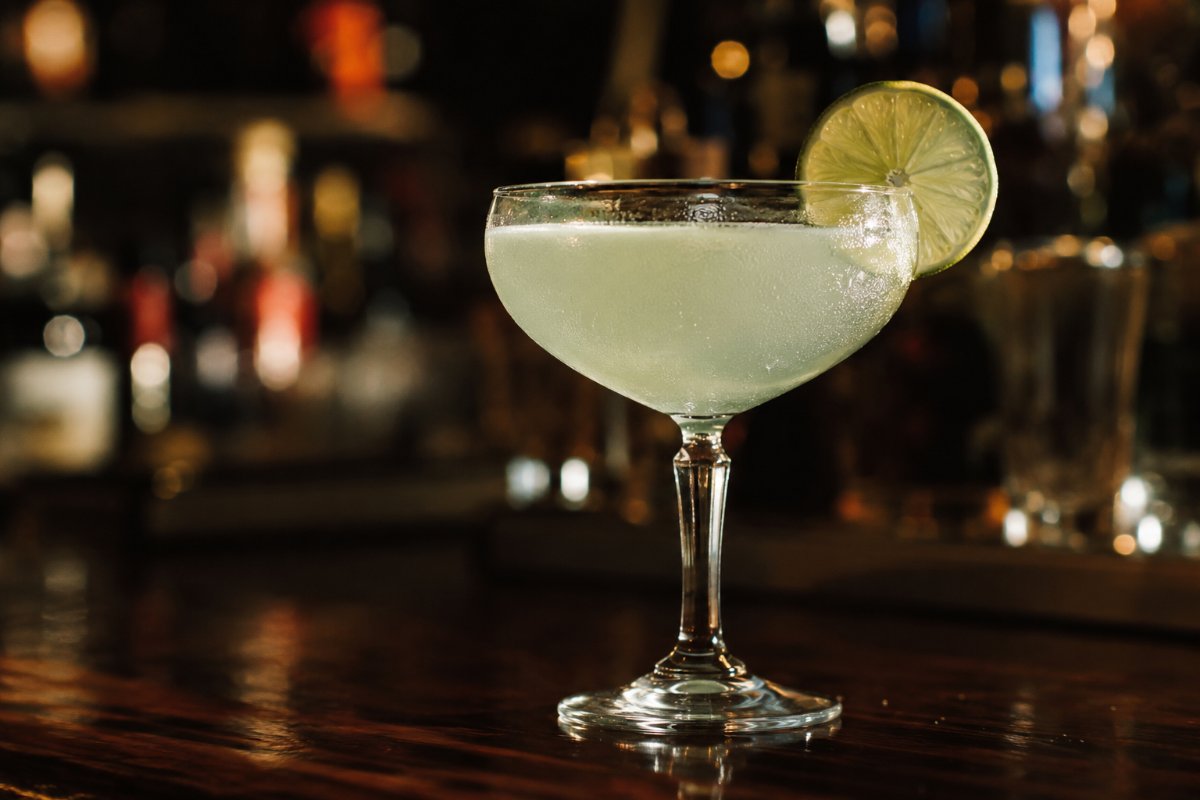 Daiquiri cocktail - rum-based served in a glass with garnish