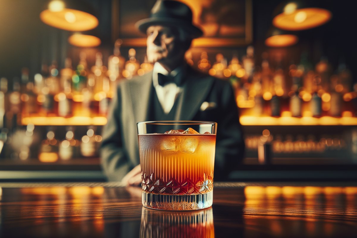 Godfather cocktail - whiskey-based served in Old-fashioned glass