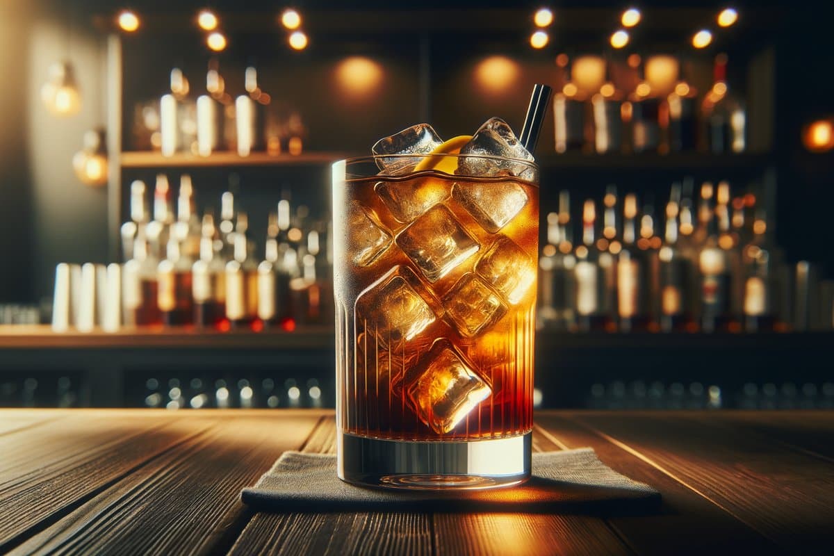 Long Island Iced Tea cocktail - vodka-based served in Highball glass