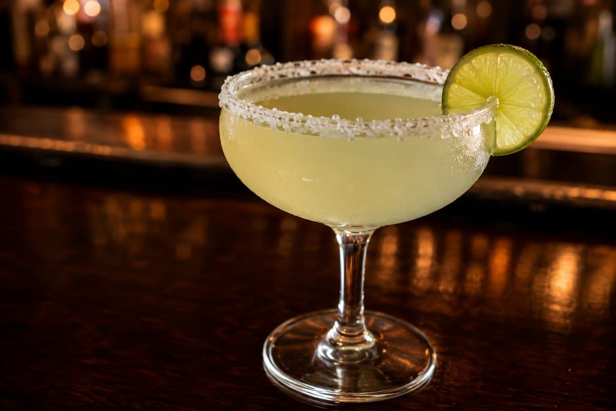Margarita cocktail - tequila-based served in a glass with garnish