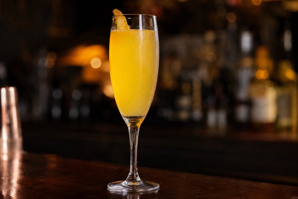 Mimosa cocktail - other-based served in a glass with garnish