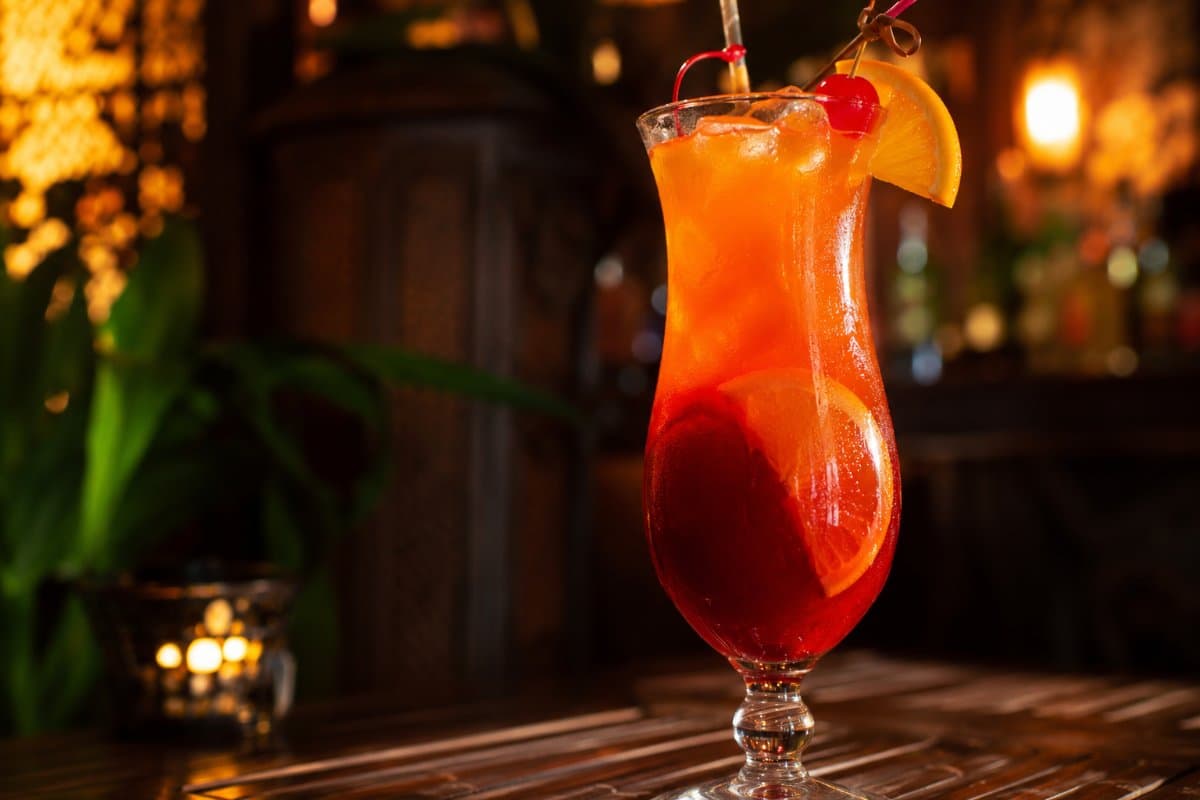 Planter's Punch cocktail - rum-based served in a glass with garnish