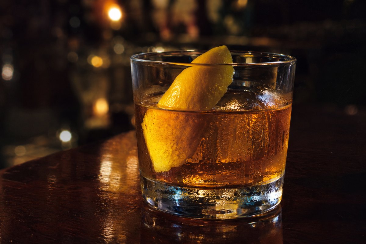 Sazerac cocktail - whiskey-based served in a glass with garnish