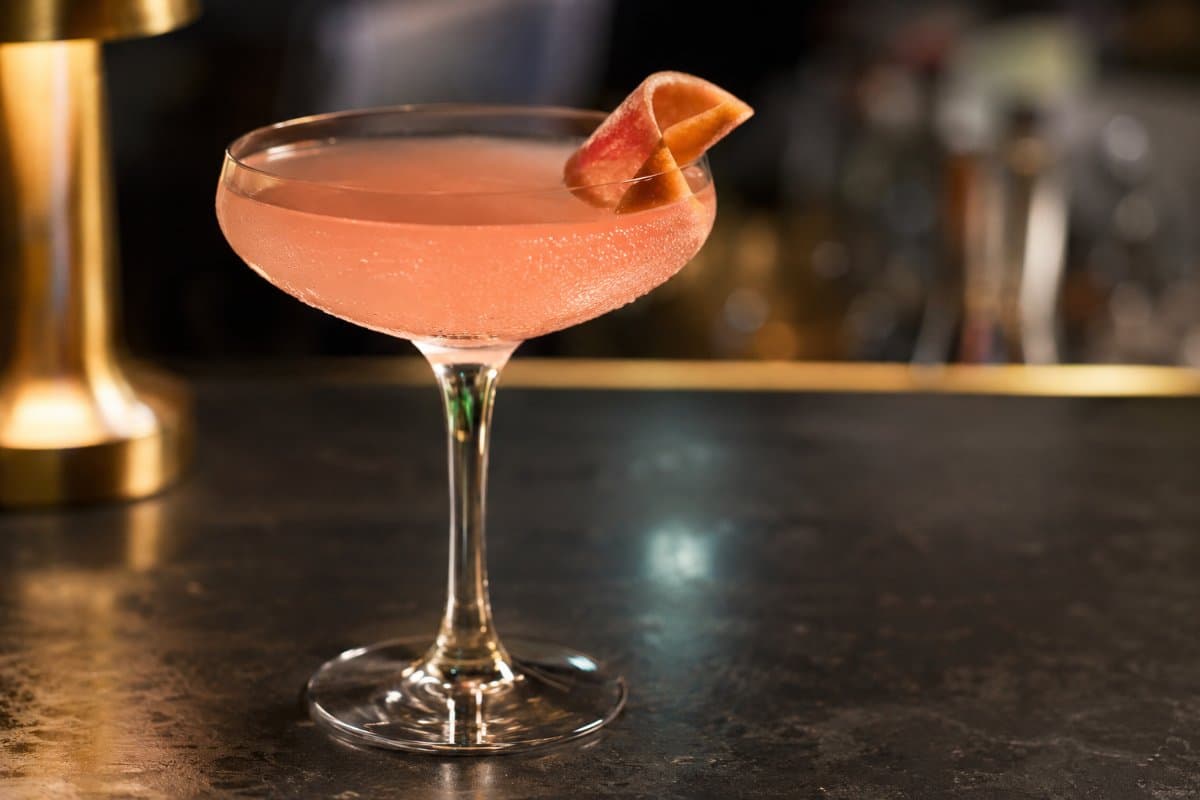 Siesta cocktail - tequila-based served in a glass with garnish