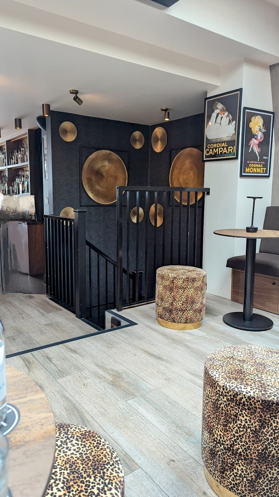 Stylish interior with leopard print chairs and modern decor in London